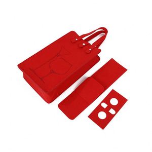 Promotion : Sac à main en feutre exquis personnalisé, double boîte cadeau haut de gamme pour vin rouge avec logo imprimé - Product Image 4