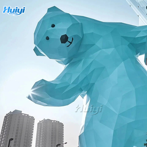 Una gran estatua histórica en el centro comercial una estatua de oso de metal pintado de acero inoxidable - Product Image 3