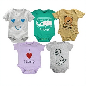Combinaison pour bébé garçon |   Combinaison à imprimé animalier de dessin animé |   Vêtements pour nourrissons en une seule pièce |   Coton biologique doux antibactérien - Product Image 1