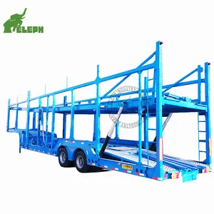 حامل سيارة Eleph 2 Axle سطح مزدوج 6 8 سيارات ناقلة شاحنة هيكل هيدروليكي مقطورة للبيع في دبي