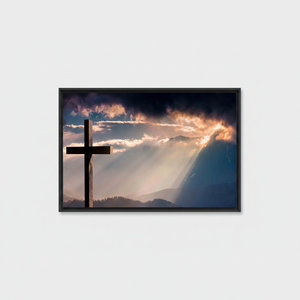 Printed Canvas: Jesus Christ Artwork, Serene Sunrise, Religious Decor,<b>BLACK</b> <b>FRAMED</b> CANVAS - Product Image 2
