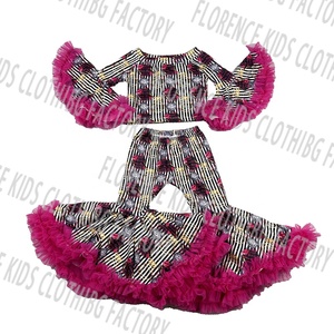 DH ODM Floral Luxury <strong>Christmas</strong> Toddler Girls Clothing Sets with Spandex/Polyester Knit Fabric Custom Logo - Product Image 3