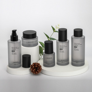 Flacone contagocce in siero di lusso per imballaggio cosmetico nero opaco blu gradiente 30 <span class=keywords><strong>50</strong></span> 100 150ml bottiglia Toner per pompa di vetro - Product Image 3