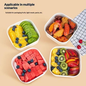 Contenitori Quadrati Spessi Bianco Puro Eco-Friendly Monouso 500ml con Coperchio in PP, Scatole da Asporto in Carta per Sushi, Frutta, Insalata, Torte - Product Image 5