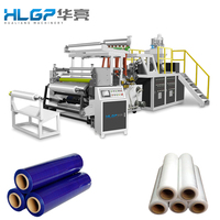 Machine automatique à double vis pour la fabrication de film étirable transparent en LDPE/HDPE, avec système de chargement automatique haute vitesse pour filaments/fils et papier