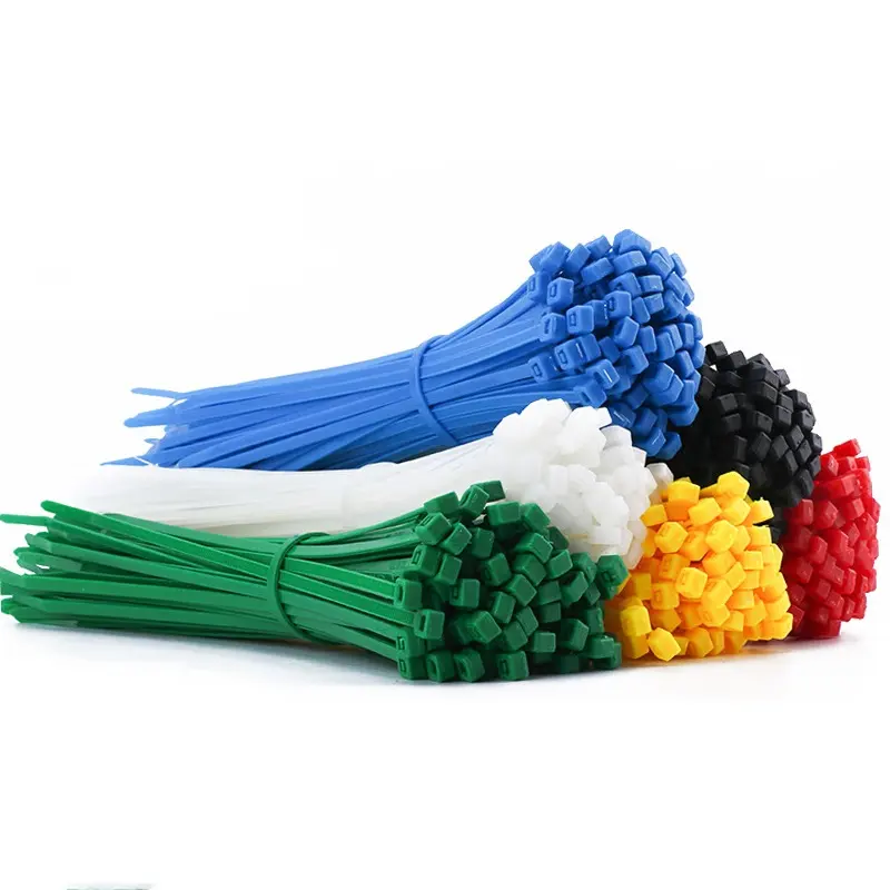 Ikatan kabel nilon 66 penguncian otomatis plastik lebar warna 2.5mm ikatan ritsleting standar Global pabrik manajemen kabel kawat 12 inci