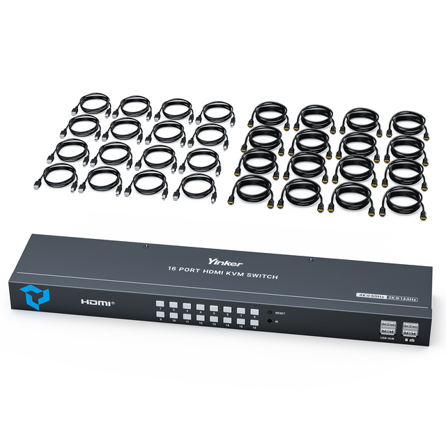 Yinker 16 Port HDMI KVM Switch 4K60Hz