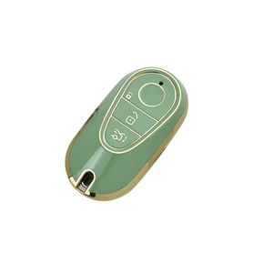Couverture de clé de voiture intelligente à 3 boutons Coque de clé en TPU Gold Edge Protection complète adaptée à la vente en gros d'usine de Mercedes Benz - Product Image 3