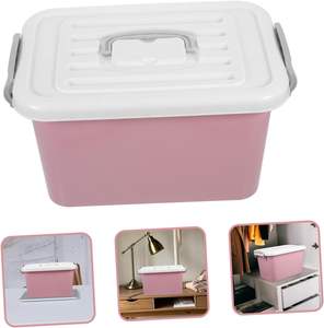 กล่องเก็บของพลาสติกแบบซ้อนได้ขนาดใหญ่พร้อมฝาปิดและหูหิ้วแบบพกพา ชุด 5 ขนาด สไตล์นอร์ดิก สำหรับจัดเก็บเสื้อผ้าในบ้าน ขายส่ง - Product Image 6