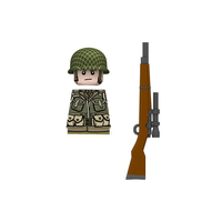 Soldats des Rangers de l'armée américaine de la Seconde Guerre mondiale avec armes à feu, figurines en blocs de construction en plastique ABS à petites particules, jouets éducatifs N683-688