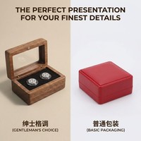Boîte à boutons de manchette en bois de noyer de luxe Landy, boîte avec couvercle en verre, accessoire pour homme, rangement, emballage cadeau, logo personnalisé, vente en gros