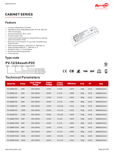 Alimentation LED intérieure ultra-mince 60W IP20 AC200-240V 12V 24VDC à sortie unique, tension constante, facteur de puissance élevé 0.95, pour armoire - Product Image 6