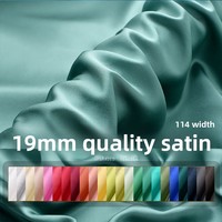 Tissu en soie brocart tissé, crêpe satiné uni, 19 Momme, 100% soie de mûrier, résistant à l'abrasion, pour taie d'oreiller et doublure de pyjama, en stock