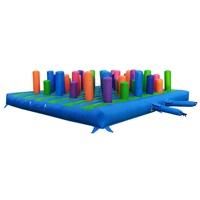 Parcours d'obstacles gonflable commercial en PVC pour l'extérieur, idéal pour le team building et les événements de carnaval