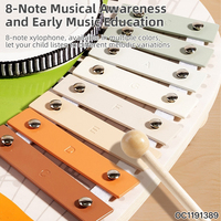 Ensemble de batterie multifonctionnel en bois pour enfants, instrument de musique à percussion, clavier de piano éducatif pour tout-petits, cadeau
