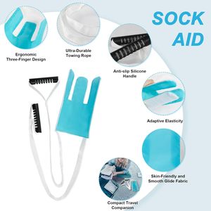 Seniors Sock Aid <strong>Device</strong> Anti-Slip <strong>Handle</strong> Putting-On Sock Helper Aide <strong>Tool</strong> for Disabled No Bending Required Exercise Equipment - Product Image 2