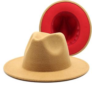 Chapeaux Fedora Unisexe Élégants Bicolores en Feutre Personnalisé, 40 Couleurs, Laine, Bord Large de 7,5 cm, pour Pêche, Fêtes, Vente en Gros 2023 - Product Image 6