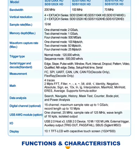 Osciloscopio Táctil HD Todo en Uno SDS1074X / SDS1102X SDS1202X con Resolución Vertical de 12 bits, Registro de Datos y 200MHz de Frecuencia de Muestreo - Osciloscopio HD SDS1074X - Product Image 6