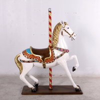 Statue de cheval carrousel traditionnel japonais, grande taille, faite à la main, en fibre de verre, décoration d'extérieur pour parc d'attractions