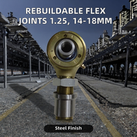 Rotule flexible Johnny Joints reconstruible, filetage 1.25, acier chromé zingué, droite/gauche, avec trou de 14 mm, précision P0/P6/P5