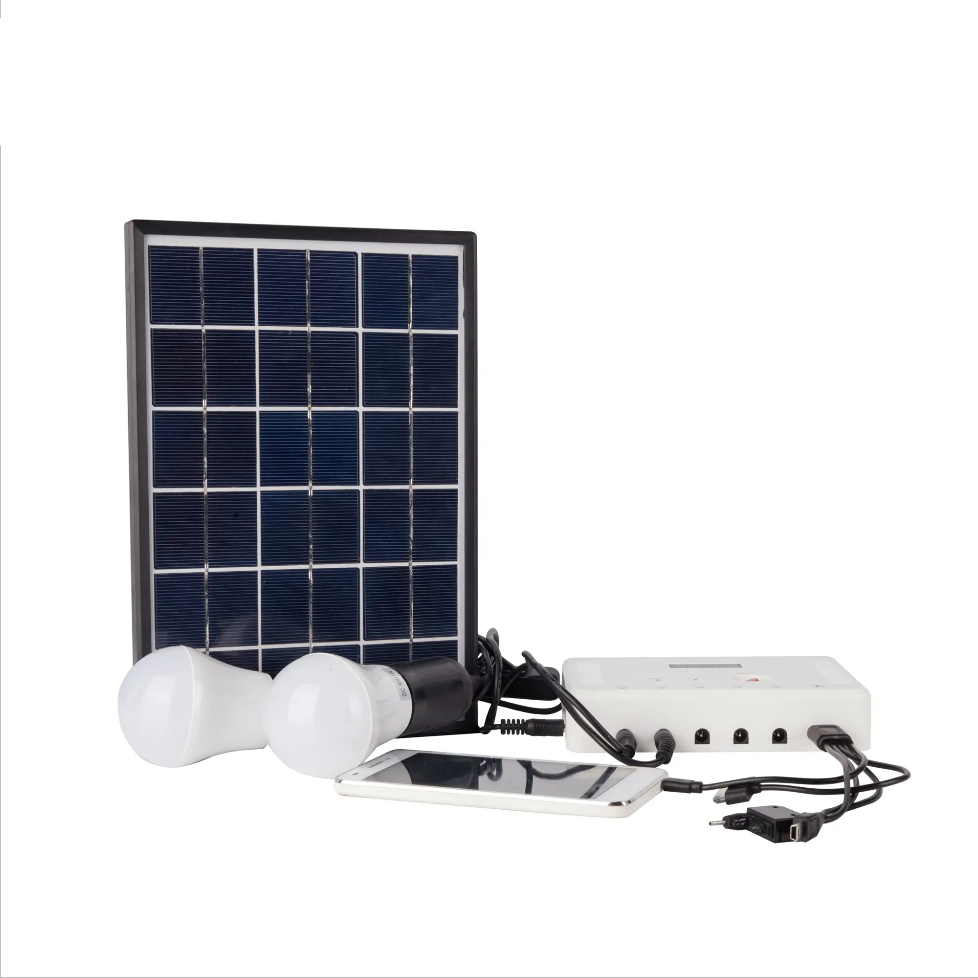 Fornecedor confiável lâmpada led mini kits de iluminação solar conjunto completo com painel solar para áfrica