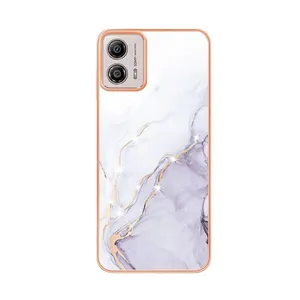 Funda de teléfono móvil de mármol galvanizado de 2,0mm TPU suave para Motorola G84 G54 G14 E20 S30 G Power 2022 Dropproof nuevo