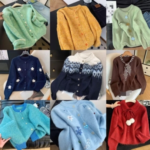 Cardigan tricoté chaud pour <span class=keywords><strong>femme</strong></span> Hiver 2026, à boutons sur le devant, motif floral, nœud et étoile, manches longues, <span class=keywords><strong>manteau</strong></span> <span class=keywords><strong>pull</strong></span> tendance - Product Image 5