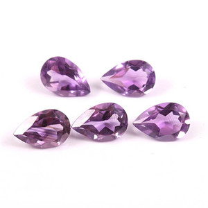 Pierre précieuse en améthyste brésilienne naturelle de la marque SGM, taille poire 12x10 mm, sans trou, pour la fabrication de bijoux - Product Image 4