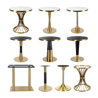 Or Acier Inoxydable Métal Meubles Restaurant Salle À Manger Table Ronde Cadre Base Table À Manger Pieds