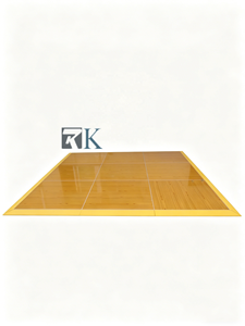 Piste de danse en bois avec plate-forme jaune et bords en aluminium - Product Image 2