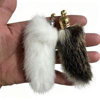 Jouet pour chat en fourrure naturelle de lapin, bâton court, baguette à fil pour chat, accessoire pour vêtements
