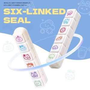 <span class=keywords><strong>Tampon</strong></span> flash 6 en 1 personnalisé pour enfants, mini <span class=keywords><strong>tampon</strong></span> Kawaii pour journal, agenda, suivi des études, de la forme physique et des habitudes - Product Image 1