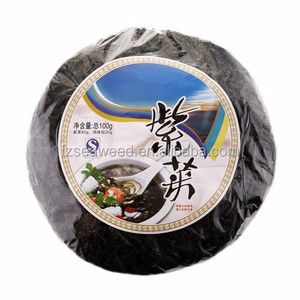 Deep Sea High Quality Extra Selected No Sand Natural Green Organic Dry Seaweed Laver Pastel redondo 4KG Precio de fábrica Paquete OEM - Product Image 1