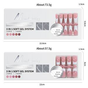 150Pcs Press on Nails 3 en 1 Soft Gel Tips Full Cover <span class=keywords><strong>Faux</strong></span> T Extension Ovale Amande Capsule Sculptée Tip Salon DIY - Product Image 6