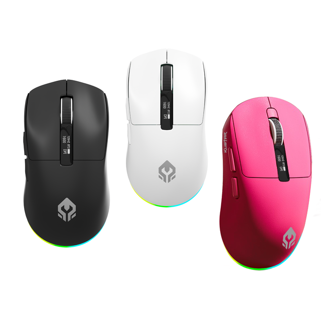 KUSTAR X9Pro Lightweight Wireless Gaming Mouse with RGB Charging Dock Tri-Mode-2.4G/Type-C Wired/BT 14800 DPI for PC/Mac