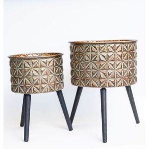 Durable Metal Planter Flower <b>Pot</b> with Rust Resistant Finish for Indoor Outdoor Garden and Patio Plant Decoration - Product Image 4