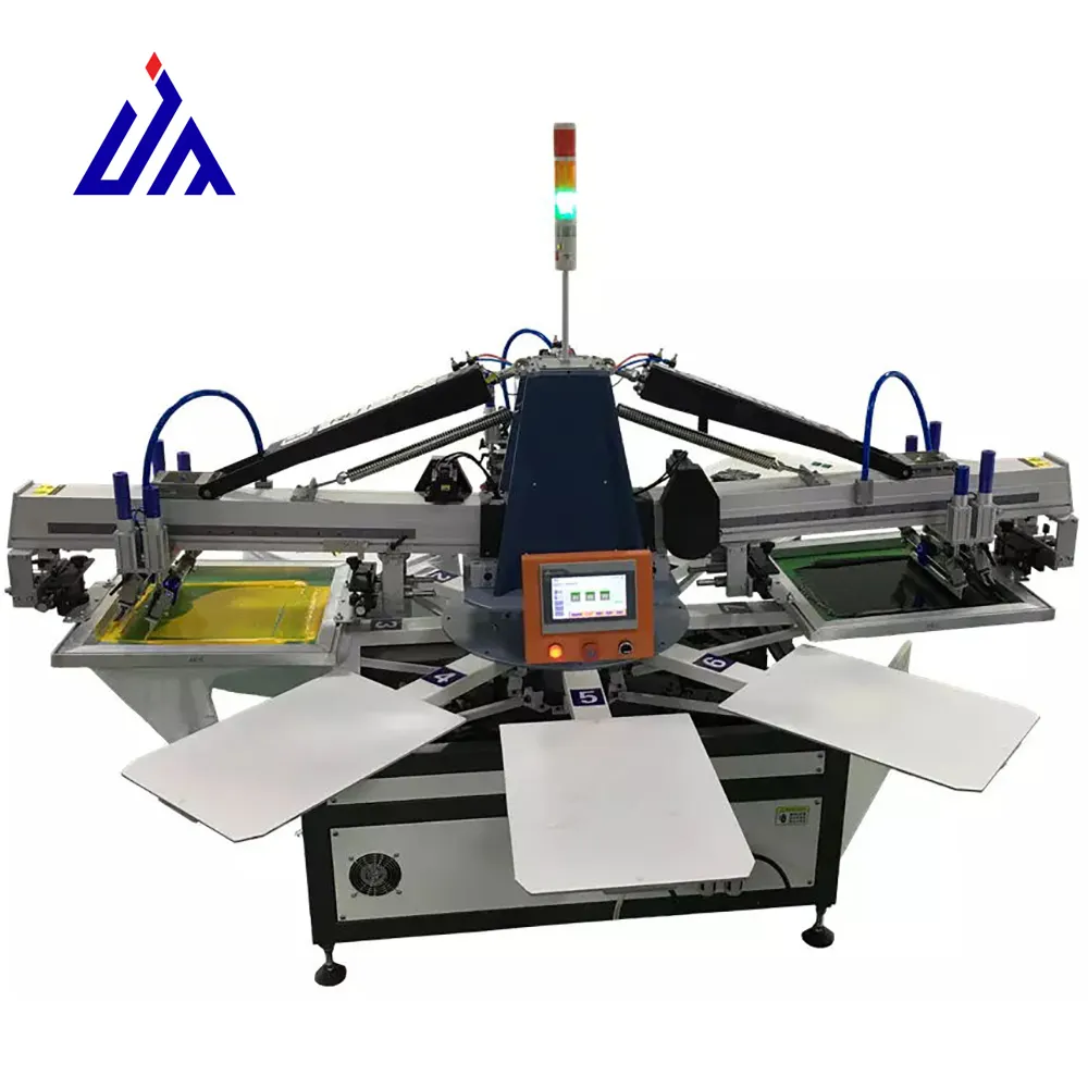 Auto tshirt tessile piatto automatica dello schermo di seta di stampa della stampante macchina rotativa per t-shirt