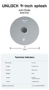 Juego de batería eléctrica de Jazz de doble zona de 9 \ "con cabezales de piel de oveja Splash/Crash con estrangulador manual Tiempo de respuesta de 5ms - Product Image 2