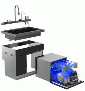 Lavello integrato per uso domestico personalizzato per lavastoviglie a ultrasuoni intelligente integrato per lavastoviglie e disinfezione - Product Image 1
