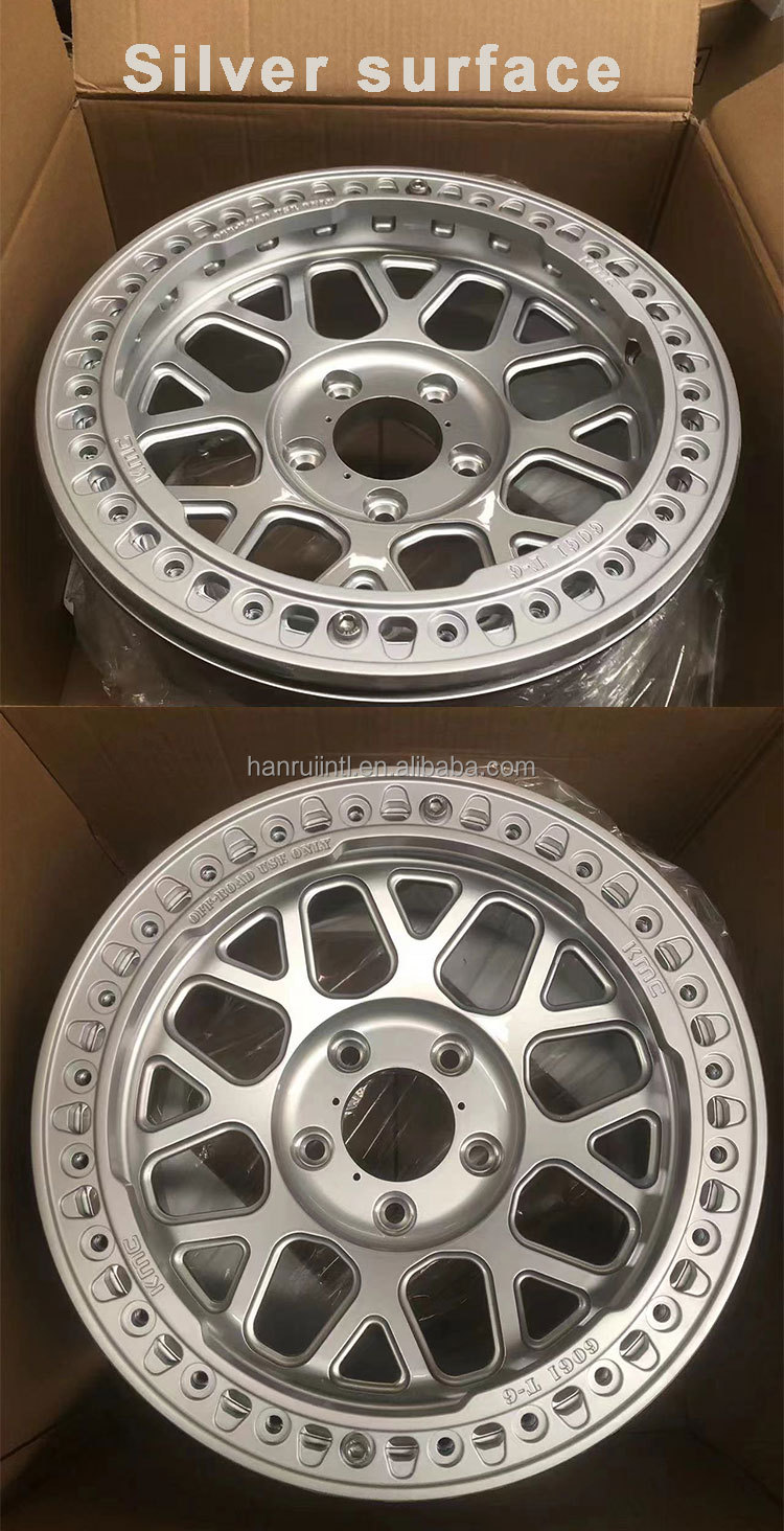 KMC 17x9J -38 Offset Aluminum Beadlock Ring 30mm ET Forged Truck Wheels 6x139.7 for Drag Racing New Condition