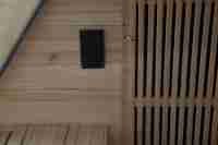 Petite salle de sauna infrarouge moderne, sauna électrique en bois de pruche massif, mobile et portable pour la maison ou l'appartement