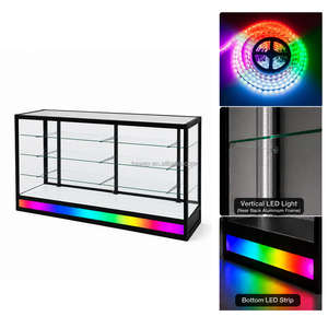 Vitrina <span class=keywords><strong>de</strong></span> Exhibición <span class=keywords><strong>de</strong></span> Aluminio y Vidrio <span class=keywords><strong>de</strong></span> 6 Pies, Personalizada <span class=keywords><strong>de</strong></span> Fábrica, con Iluminación RGB Arcoíris y Estantes Ajustables para Tiendas <span class=keywords><strong>de</strong></span> Cigarrillos y Tabaco - Product Image 4