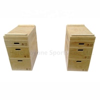 Bloques de Madera de Alta Calidad para Levantamiento de Pesas, Cajas de Madera para Jerks, Set de Bloques de Madera Apilables y Ajustables para Jerks