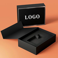 Emballage en papier de parfum noir de luxe personnalisé boîte cadeau en carton à fermeture magnétique de style livre pour bouteille en verre