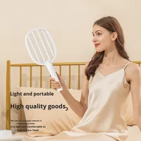 Lampe anti-moustiques électrique 2-en-1 rechargeable USB, lumière ambiante LED non toxique, lumière violette, portée 11-20 m