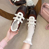 Baskets élégantes pour femmes ornées de perles, style rétro, à double velcro, chaussures plates de marche, OEM ODM, vente en gros, logo personnalisé, chaussures décontractées