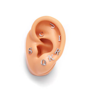 Titane Piercing En Gros Anglais Lettres Forme Tragus Conque Boucle D'oreille À Charnière <span class=keywords><strong>Clicker</strong></span> Nez Narine Anneau Femmes Piercing Bijoux - Product Image 2