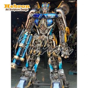 Escultura de Robot <span class=keywords><strong>2022</strong></span>, Metal Vintage, Hierro, Estilo Steampunk, Robot Punk de Hierro, Artesanía Metálica, Decoración de Bar de Estilo Antiguo - Product Image 1