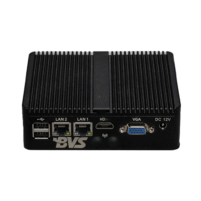 Space-Saving Mini Industrial PC Intel Celeron J6412/N2830 4GB+64GB/128GB 2 LAN 1 HD VGA 4 USB Fanless for Industrial Automation