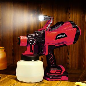 Pistolet à peinture électrique 550W HVLP moteur brossé bricolage usage industriel 1200ml conteneur sans fil pulvérisateur de peinture à main lumière LED - Product Image 5